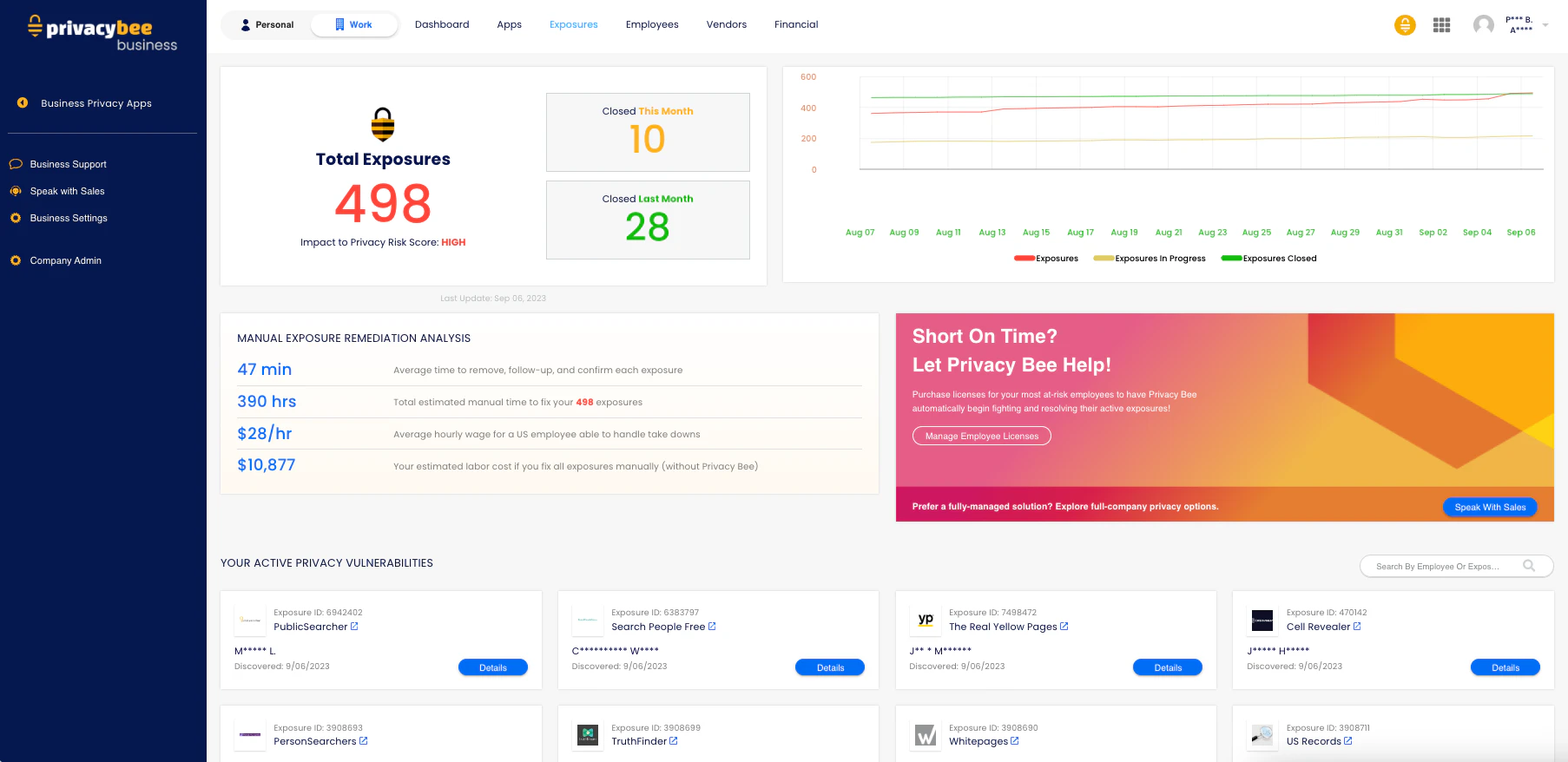 screenshot of Privacy Bee
